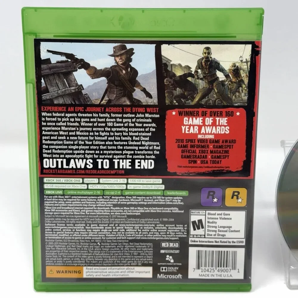 Red Dead Redemption GOTY Microsoft Xbox 360 Xbox One CIB Map Refurbished Tested